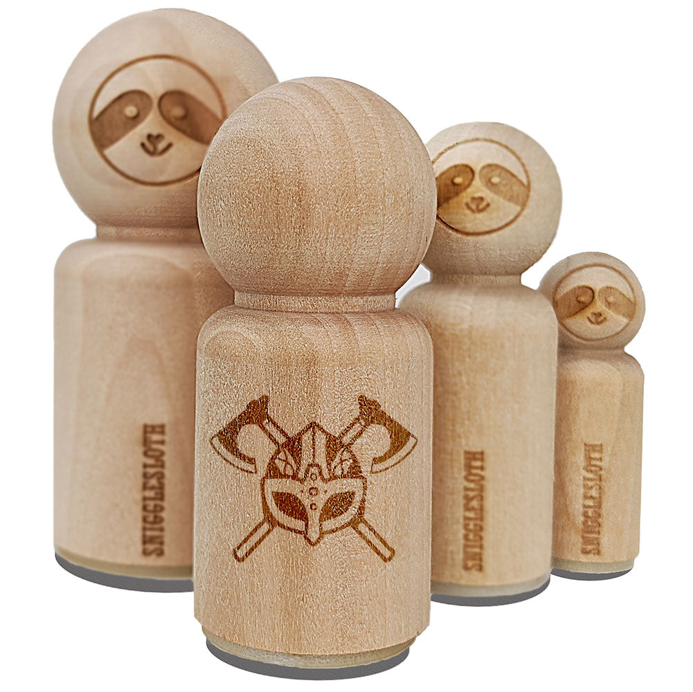 Viking Helmet Crossed Axes Norse Battle Rubber Stamp for Stamping Crafting