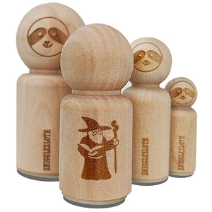 Wise Old Wizard With Staff Fantasy Book Rubber Stamp for Stamping Crafting