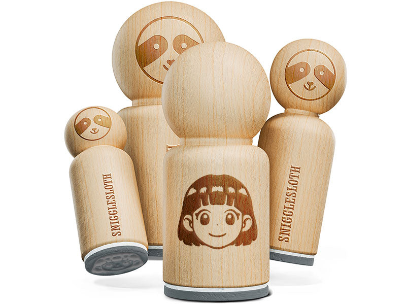 Anime Manga Girl Smile Cute Rubber Stamp for Stamping Crafting Planners