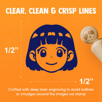 Anime Manga Girl Smile Cute Rubber Stamp for Stamping Crafting Planners