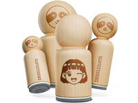 Anime Manga Girl Wink Happy Cute Rubber Stamp for Stamping Crafting Planners