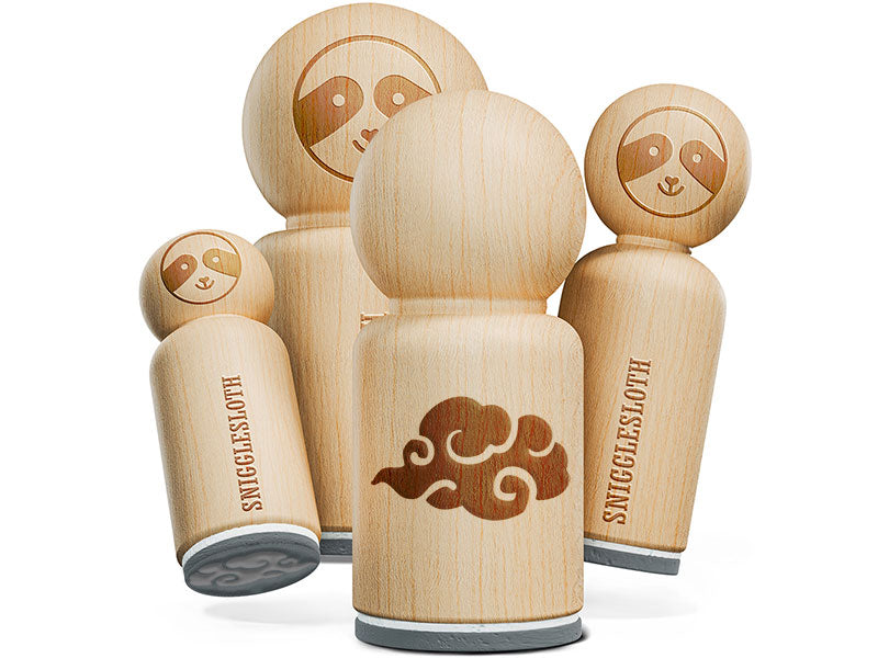 Asian Cloud Swirl Float Weather Sky Rubber Stamp for Stamping Crafting Planners
