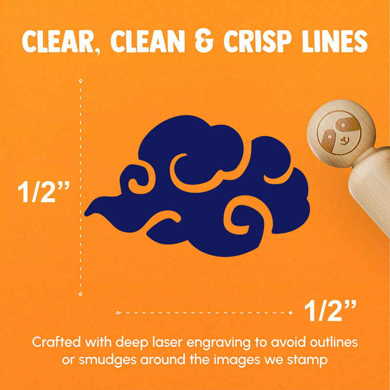 Asian Cloud Swirl Float Weather Sky Rubber Stamp for Stamping Crafting Planners