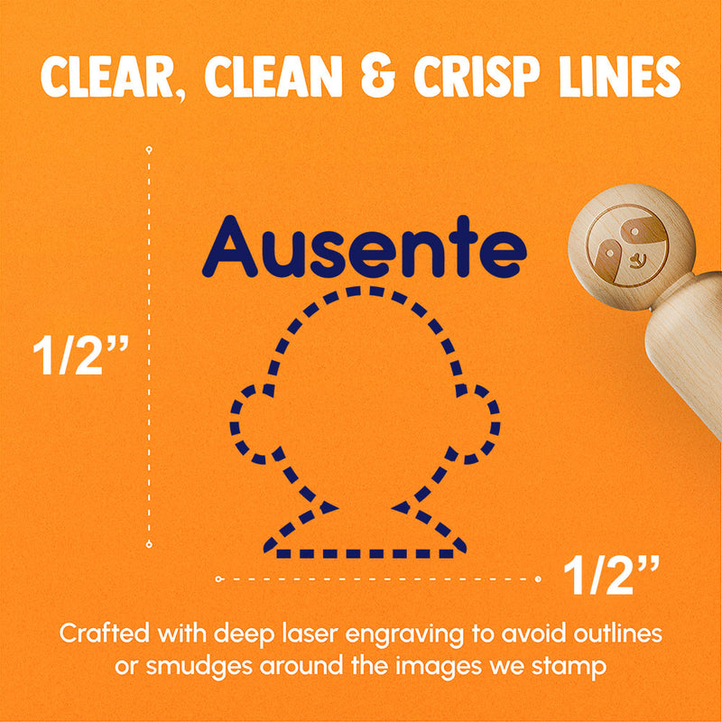 Ausente Absent Spanish Student Teacher Stamp Rubber Stamp for Stamping Crafting Planners