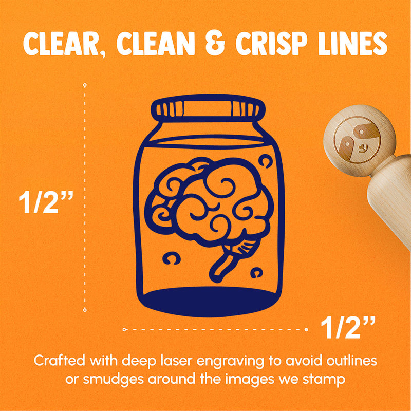 Brain In a Jar Science Fiction Scifi Rubber Stamp for Stamping Crafting Planners