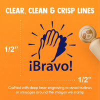 Bravo Clapping Hands Happy Celebration Spanish Teacher Stamp Rubber Stamp for Stamping Crafting Planners