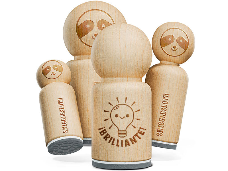 Brilliante Bright Light Bulb Spanish Compliment Rubber Stamp for Stamping Crafting Planners