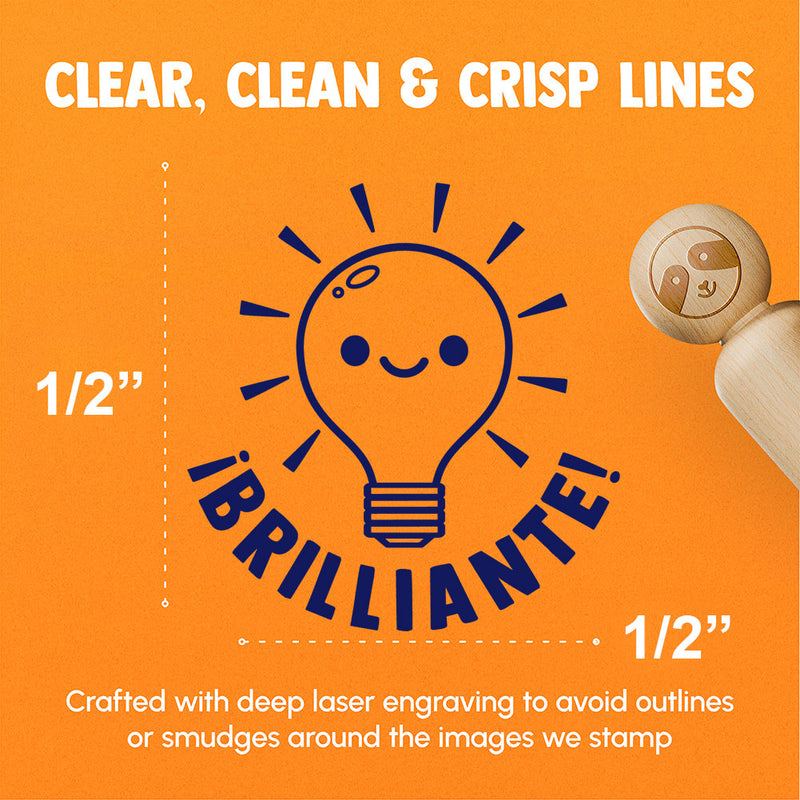 Brilliante Bright Light Bulb Spanish Compliment Rubber Stamp for Stamping Crafting Planners
