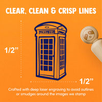 British Phone Booth Telephone Rubber Stamp for Stamping Crafting Planners