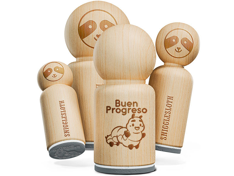 Buen Progresso Spanish Caterpillar Good Progress Rubber Stamp for Stamping Crafting Planners