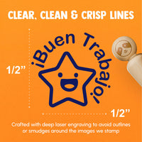 Buen Trabajo Spanish Star Compliment Teacher Stamp Rubber Stamp for Stamping Crafting Planners