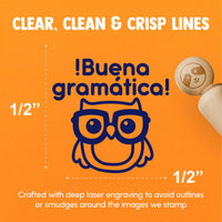 Buena Gramatica Spanish Good Grammer Owl Rubber Stamp for Stamping Crafting Planners