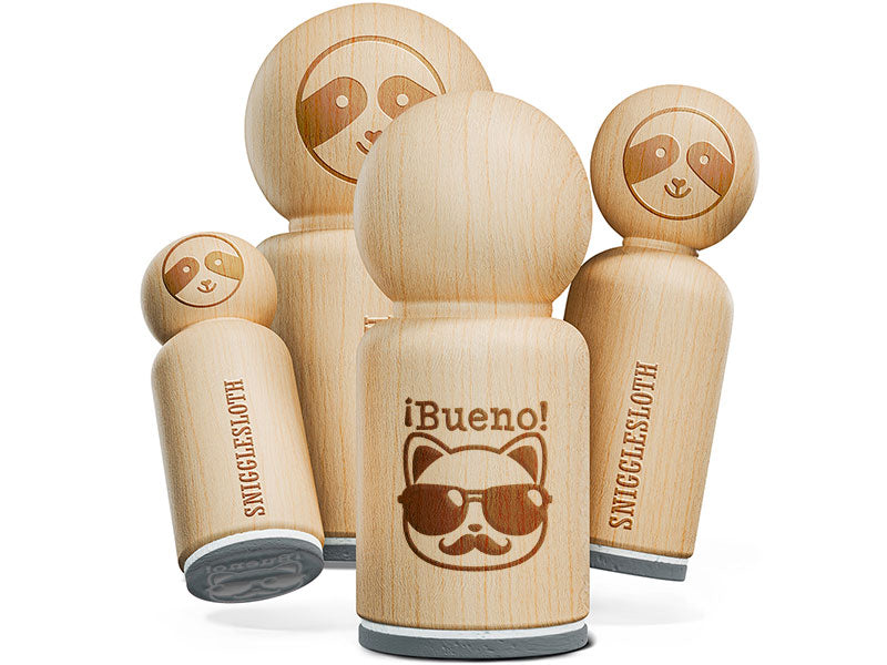 Bueno Cat Sunglasses Spanish Teacher Class School Compliment Rubber Stamp for Stamping Crafting Planners
