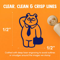 Business Bear Glasses Suitcase Tie Rubber Stamp for Stamping Crafting Planners