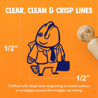 Business Fish Executive Suit Tie Briefcase Rubber Stamp for Stamping Crafting Planners