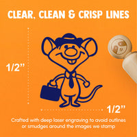 Business Rat Mouse with Hat and Suitcase Tie Rubber Stamp for Stamping Crafting Planners