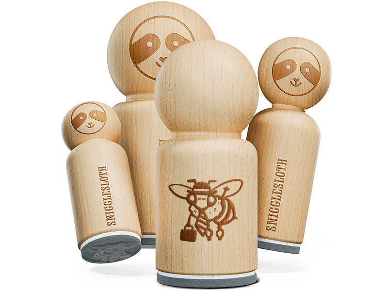 Busy Business Bee Bumblebee Briefcase Rubber Stamp for Stamping Crafting Planners