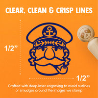 Captain with Hat and Pipe Rubber Stamp for Stamping Crafting Planners