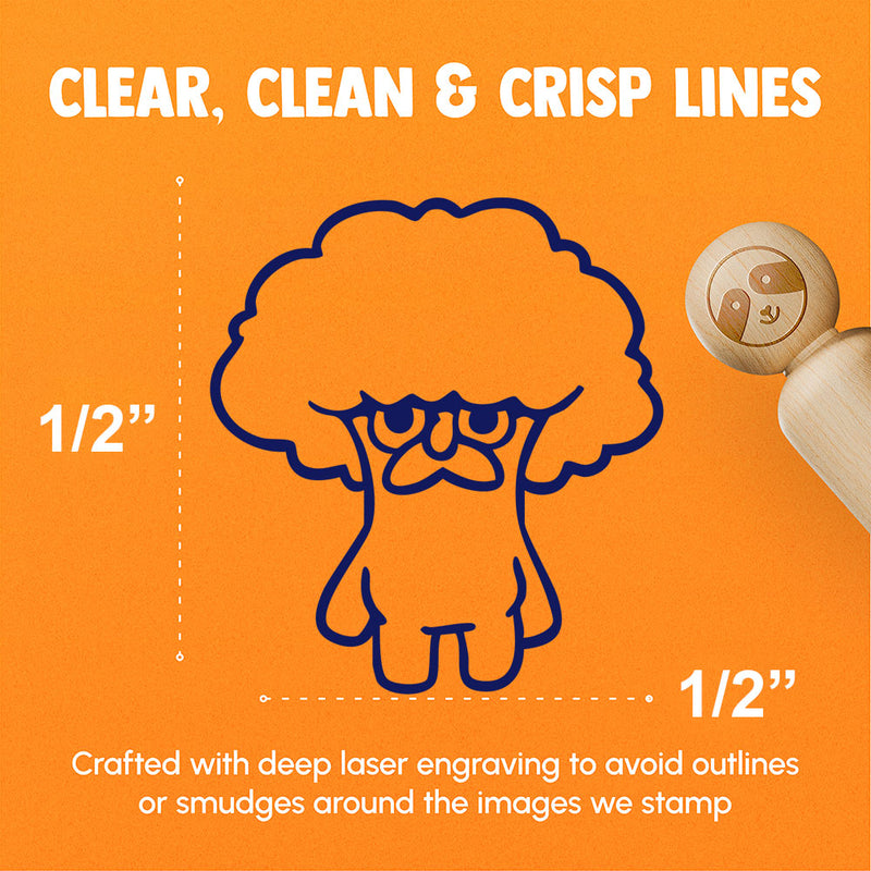 Cartoon Broccoli Funny Mustache Rubber Stamp for Stamping Crafting Planners