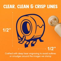 Cartoon Tape Roll Adhesive Cute Rubber Stamp for Stamping Crafting Planners