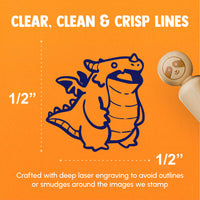 Chunky Fat Dragon Kaiju Monster Rubber Stamp for Stamping Crafting Planners