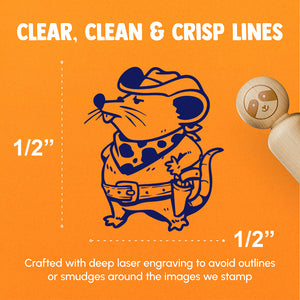 Cowboy Rat Mouse Western with Hat Bandana Rubber Stamp for Stamping Crafting Planners