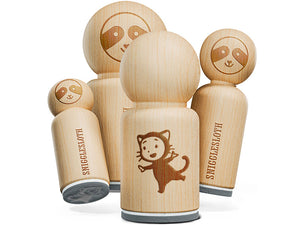 Cute Baby Child in Cat Costume Halloween Rubber Stamp for Stamping Crafting Planners