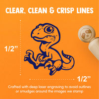 Cute Baby Velociraptor Dinosaur Rubber Stamp for Stamping Crafting Planners