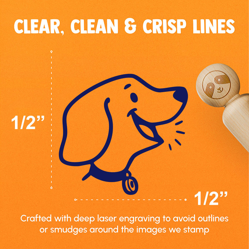 Cute Barking Dog Puppy Side Profile Rubber Stamp for Stamping Crafting Planners