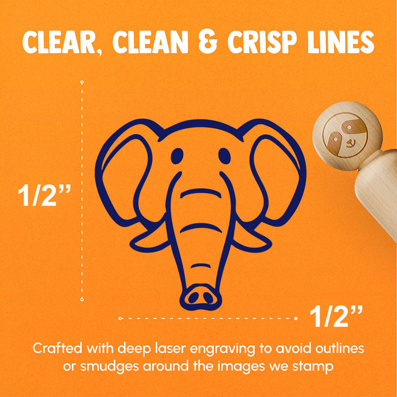 Cute Cartoon Elephant Head Trunk Rubber Stamp for Stamping Crafting Planners