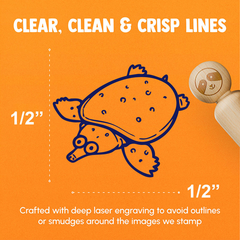 Cute Cartoon Soft-Shelled Turtle Softshell Rubber Stamp for Stamping Crafting Planners