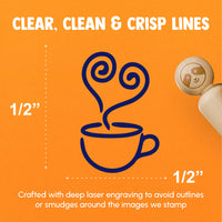 Cute Coffee Heart Mug Cup Rubber Stamp for Stamping Crafting Planners