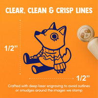 Cute Wolf Dog in Cozy Sweater Rubber Stamp for Stamping Crafting Planners