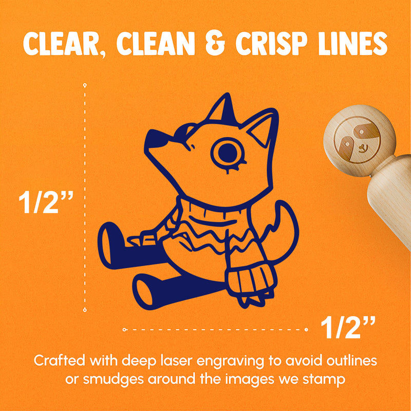 Cute Wolf Dog in Cozy Sweater Rubber Stamp for Stamping Crafting Planners