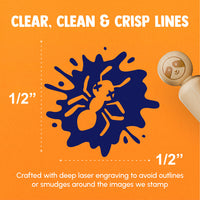 Dead Bug Squished Splatter Ant Insect Rubber Stamp for Stamping Crafting Planners