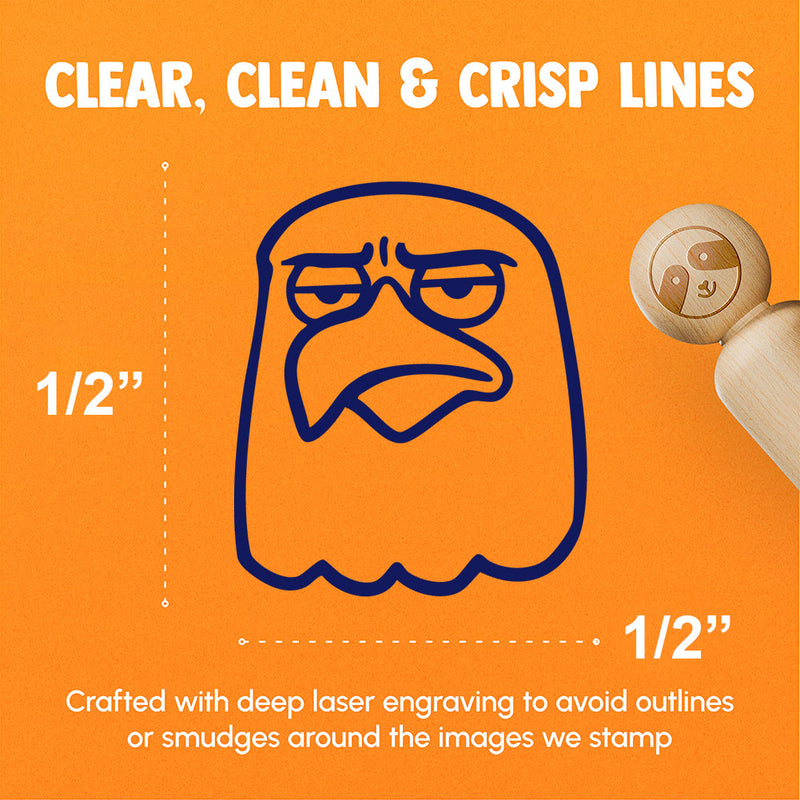 Disappointed Bald Eagle Frown America Rubber Stamp for Stamping Crafting Planners