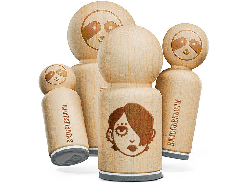 Emo Goth Woman Head Person Rubber Stamp for Stamping Crafting Planners