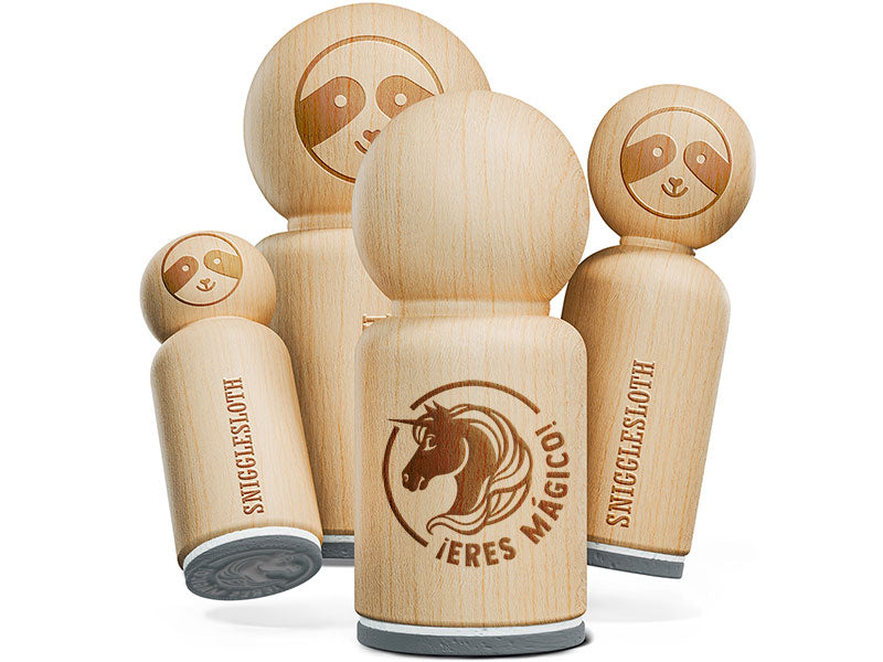 Eres Magico Magical Unicorn Spanish Compliment Teacher Stamp Rubber Stamp for Stamping Crafting Planners