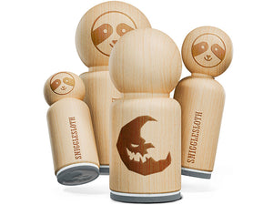 Evil Spooky Moon Haunted Halloween Rubber Stamp for Stamping Crafting Planners