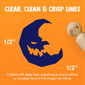 Evil Spooky Moon Haunted Halloween Rubber Stamp for Stamping Crafting Planners