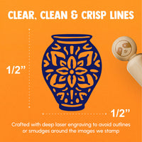 Fancy Decorated Vase Fine Art Pottery Rubber Stamp for Stamping Crafting Planners