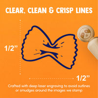 Farfalle Bow Tie Butterfly Pasta Rubber Stamp for Stamping Crafting Planners