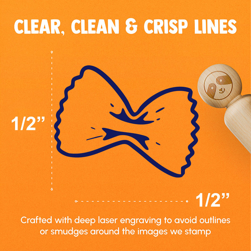 Farfalle Bow Tie Butterfly Pasta Rubber Stamp for Stamping Crafting Planners