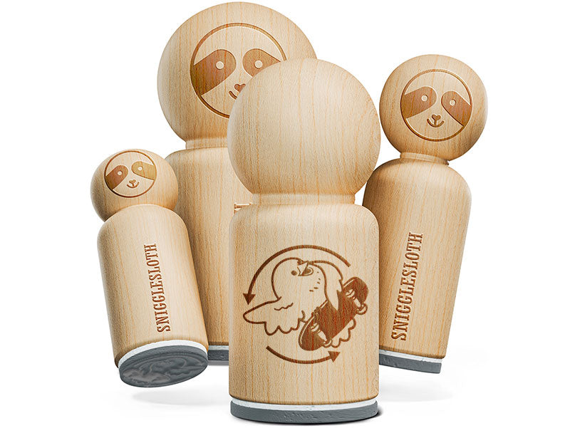 Flipping the Bird Funny Skateboard Silly Rubber Stamp for Stamping Crafting Planners