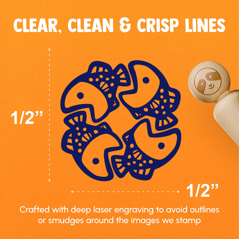 Four Fish Swimming In Circle Food Chain Rubber Stamp for Stamping Crafting Planners