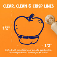 Funny Apple Bottom Jeans Silly Fruit Rubber Stamp for Stamping Crafting Planners