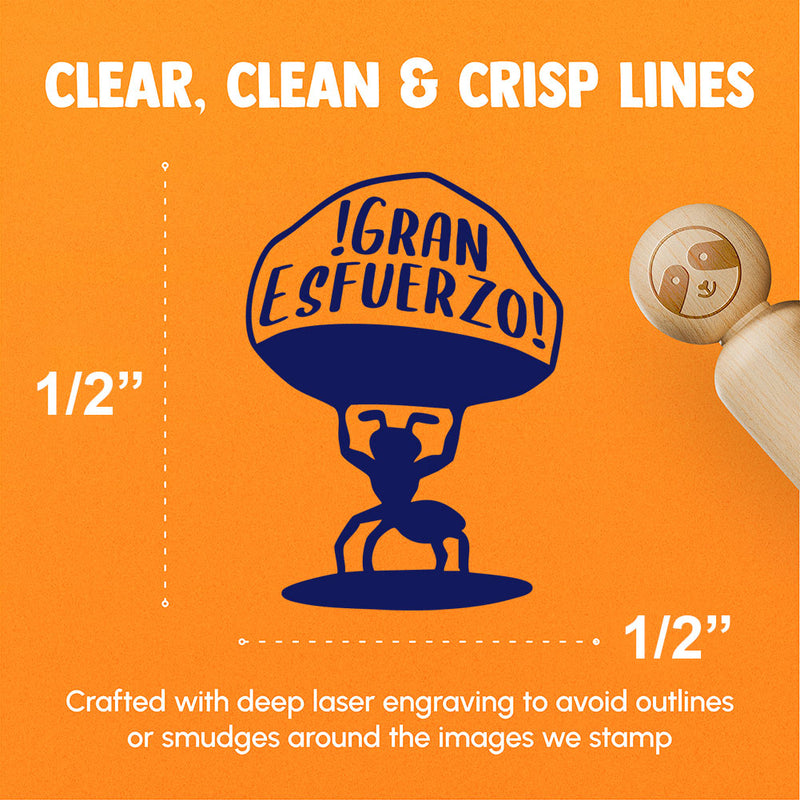 Gran Esfuerzo Great Effort Spanish Ant School Strong Teacher Stamp Rubber Stamp for Stamping Crafting Planners