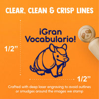 Gran Vocabulario Spanish Great Vocabulary Armadillo Teacher Stamp Rubber Stamp for Stamping Crafting Planners
