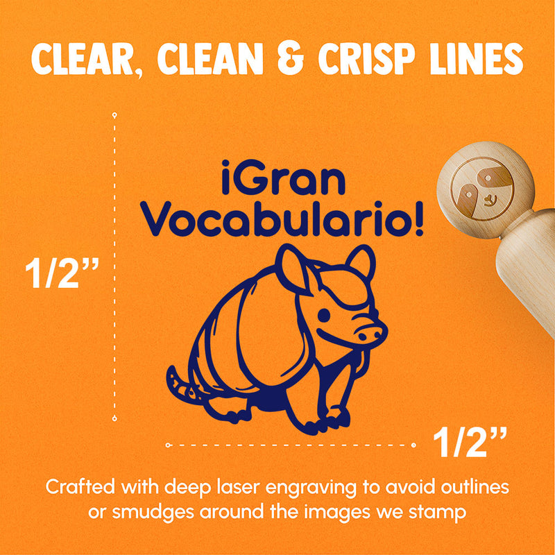 Gran Vocabulario Spanish Great Vocabulary Armadillo Teacher Stamp Rubber Stamp for Stamping Crafting Planners
