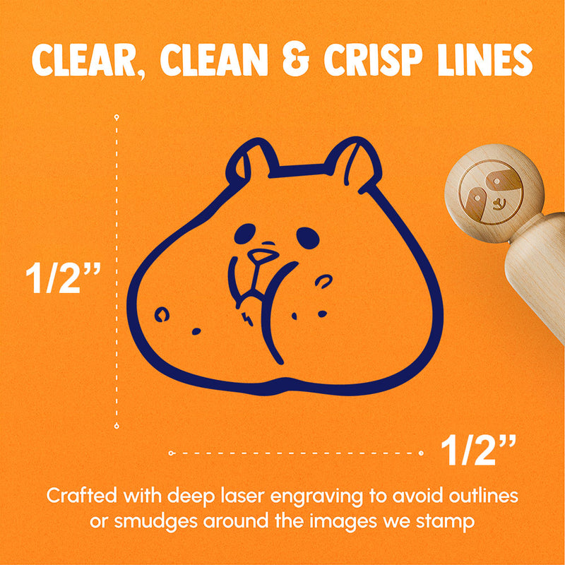 Hamster Head with Stuffed Fat Cheeks Rubber Stamp for Stamping Crafting Planners